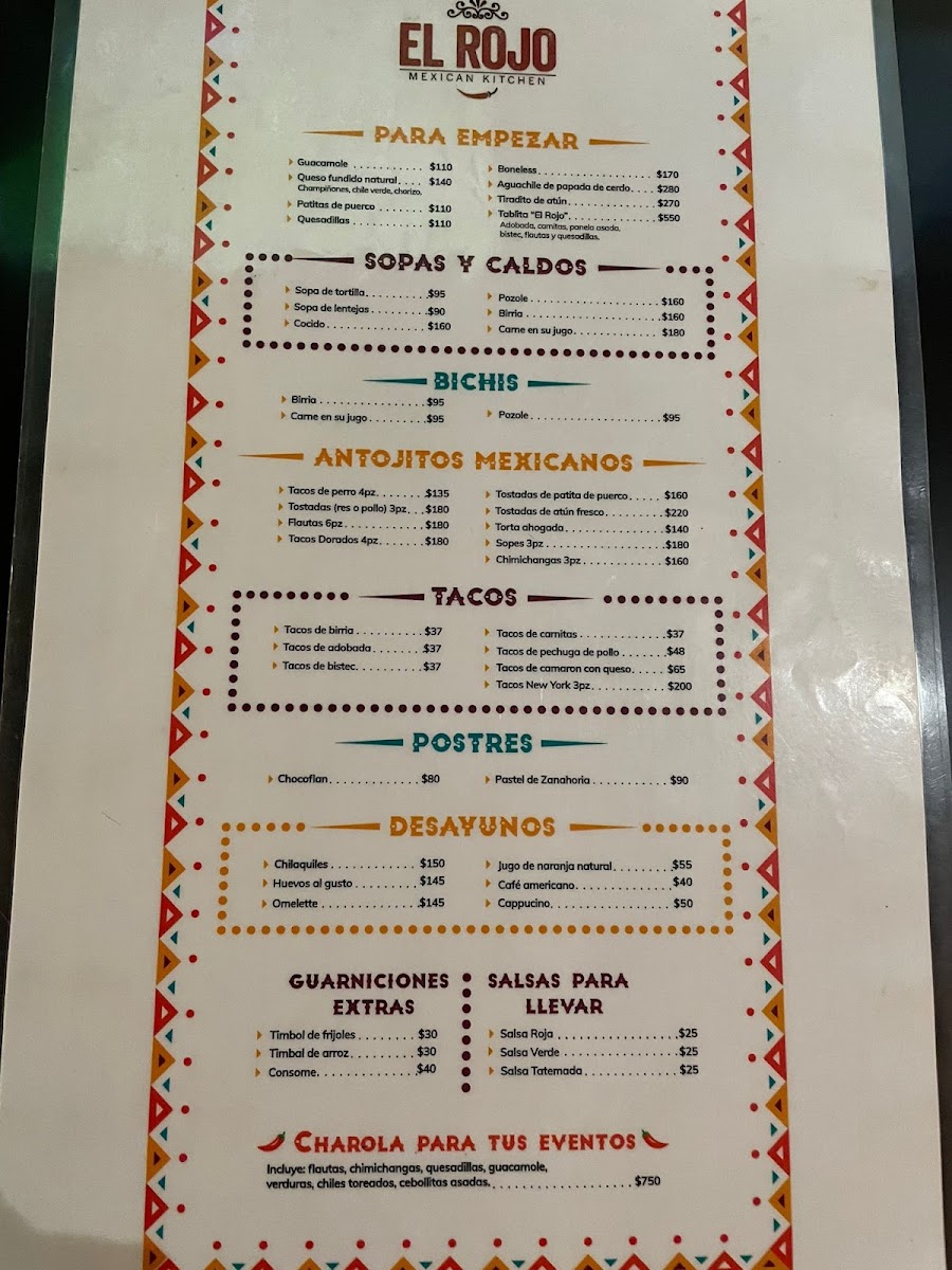 El Rojo Mexican Restaurant Menu - Image 2