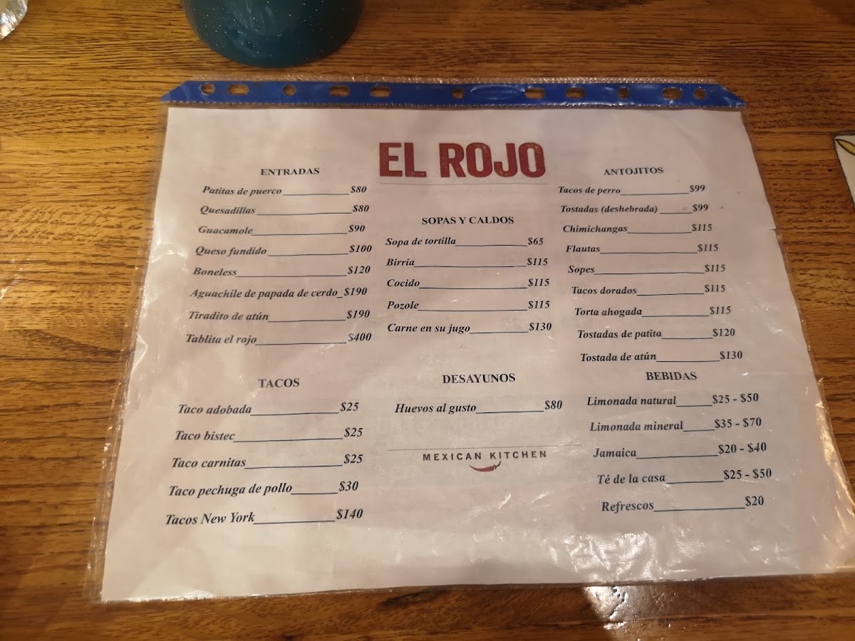 El Rojo Mexican Restaurant Menu - Image 6